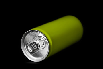 aluminium can on black bacgkround
