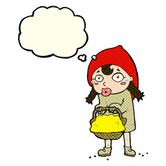 little red riding hood cartoon with thought bubble