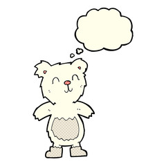 cartoon teddy polar bear with thought bubble