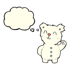 Fototapeta premium cartoon polar bear with thought bubble
