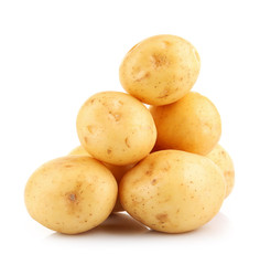 Young potatoes isolated on white