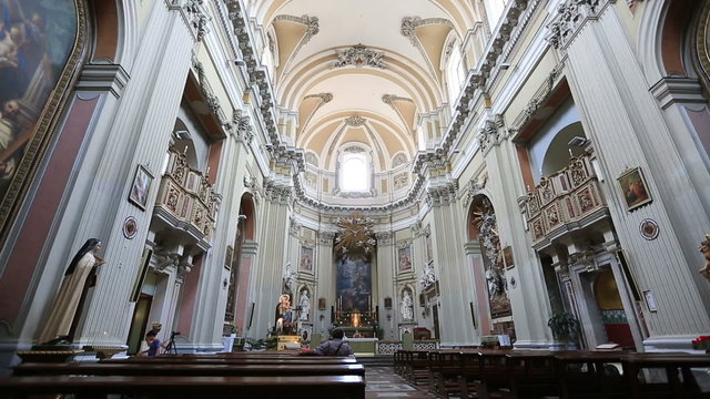 Tilt Shot Chiesa di Santa Teresa alla Kalsa, Santa Teresa Kalsa Church at Palermo Sicily Italy