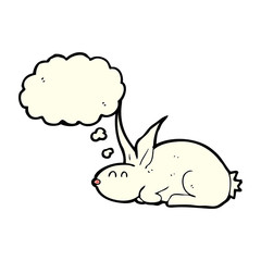 cartoon rabbit with thought bubble