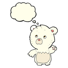 cartoon polar teddy bear with thought bubble