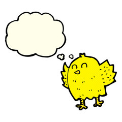 cartoon bird with thought bubble