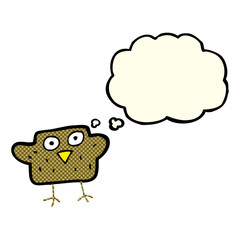 cartoon bird with thought bubble