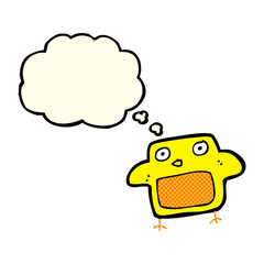 cartoon bird with thought bubble