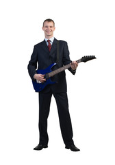 Obraz premium Businessman playing guitar