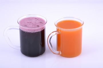 two glasses with different fresh