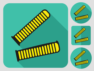Grips icon. Bike parts. Flat long shadow design. Bicycle icons series.