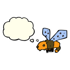 cartoon bee with thought bubble