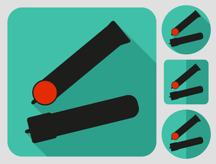 Bar ends icon. Bike parts. Flat long shadow design. Bicycle icons series.