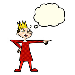 cartoon pointing prince with thought bubble