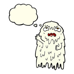 gross cartoon ghost with thought bubble