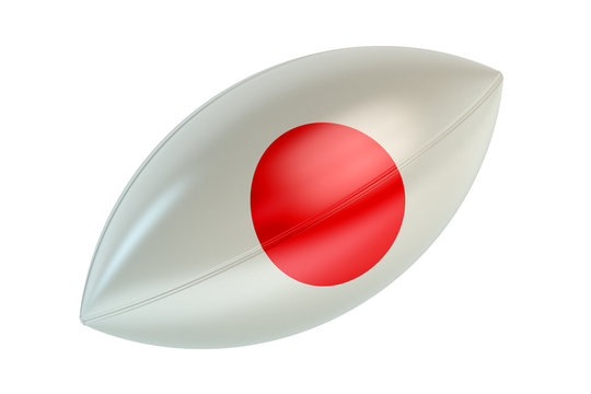 Rugby Ball with flag of Japan