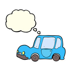 cartoon car with thought bubble