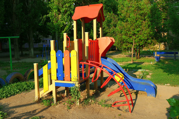Colorful children playground in park