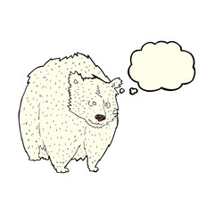huge polar bear cartoon with thought bubble
