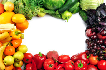Fototapeta na wymiar Heap of fruits and vegetables close up