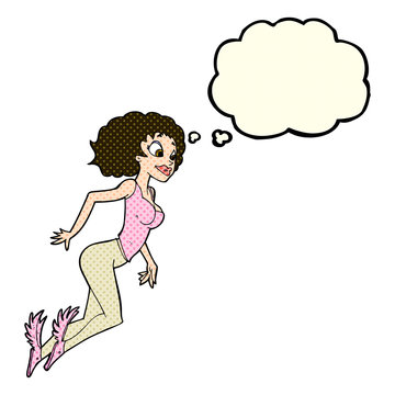 recommend clip art: cartoon flying woman with thought bubble