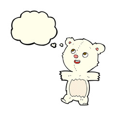 cartoon polar bear with thought bubble