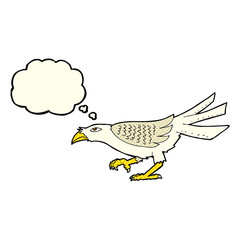 cartoon bird with thought bubble