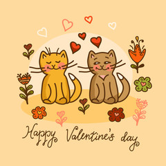 cute cat valentines card