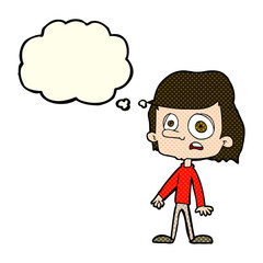 cartoon worried boy with thought bubble