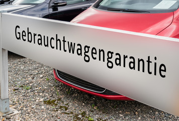 Schild Gebrauchtwagengarantie