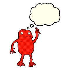 cartoon poisonous frog with thought bubble