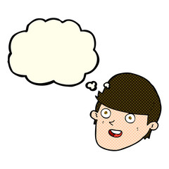 cartoon man with big chin with thought bubble