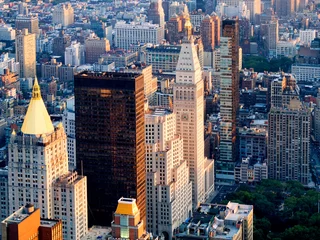 Poster View of New York City at sunset © kmiragaya