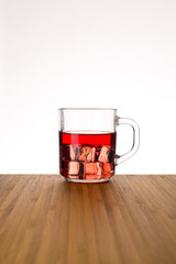 ice tea with ice cube