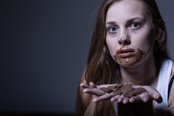 Skinny girl with dirty mouth