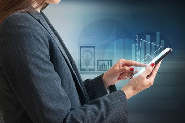 businesswoman using her smartphone