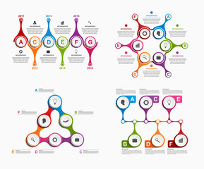 Set colorful infographics in the form of metabolic. Design elements.