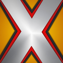 Abstract 3D vector background with red and orange shiny layers.