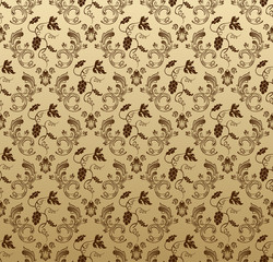 Seamless wallpaper background grapes vegetative vintage