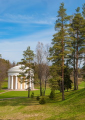 White Pavilion in the Pavlovsk Park in St. Petersburg