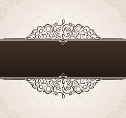 vector template for text. vintage frame decorated background wit
