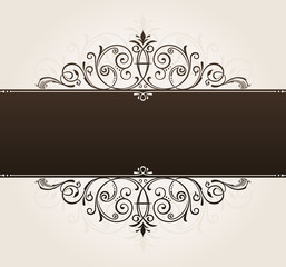 vector template for text. vintage frame decorated with antique o