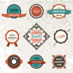 Vector vintage ornate decor elements ornaments ribbon stamps