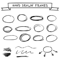 Set of hand drawn frames