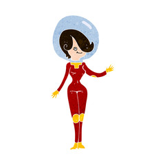 cartoon space woman