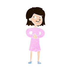 cartoon happy woman