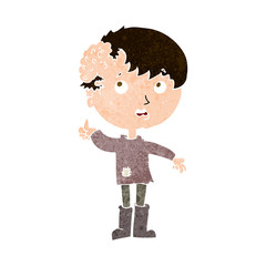 cartoon boy with growth on head