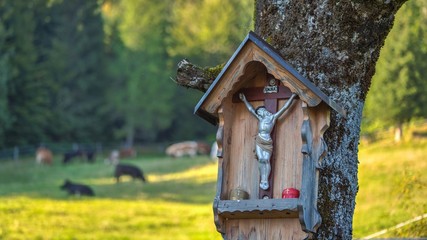 Crucifix in the Alpine Meadow