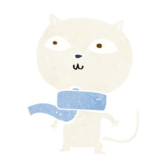 cartoon funny cat wearing scarf
