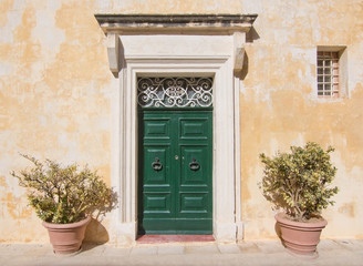 Fototapeta na wymiar Green wooden door