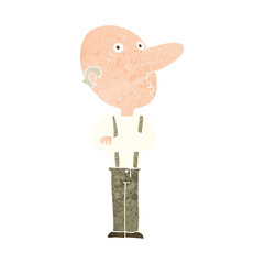 cartoon old man with folded arms